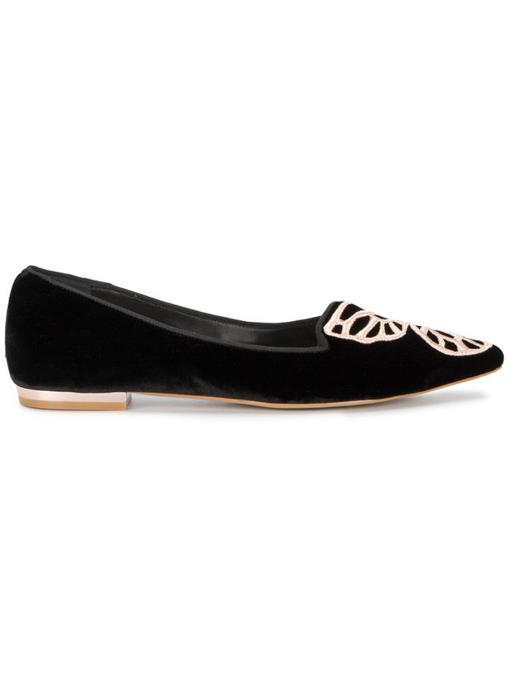 Sophia Webster Black Bibi Butterfly Ballet Flats