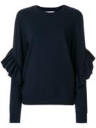 Dondup Frill-sleeve Knitted Top - Blue