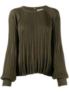 Chloé Pleated Cable Knit Top - Green
