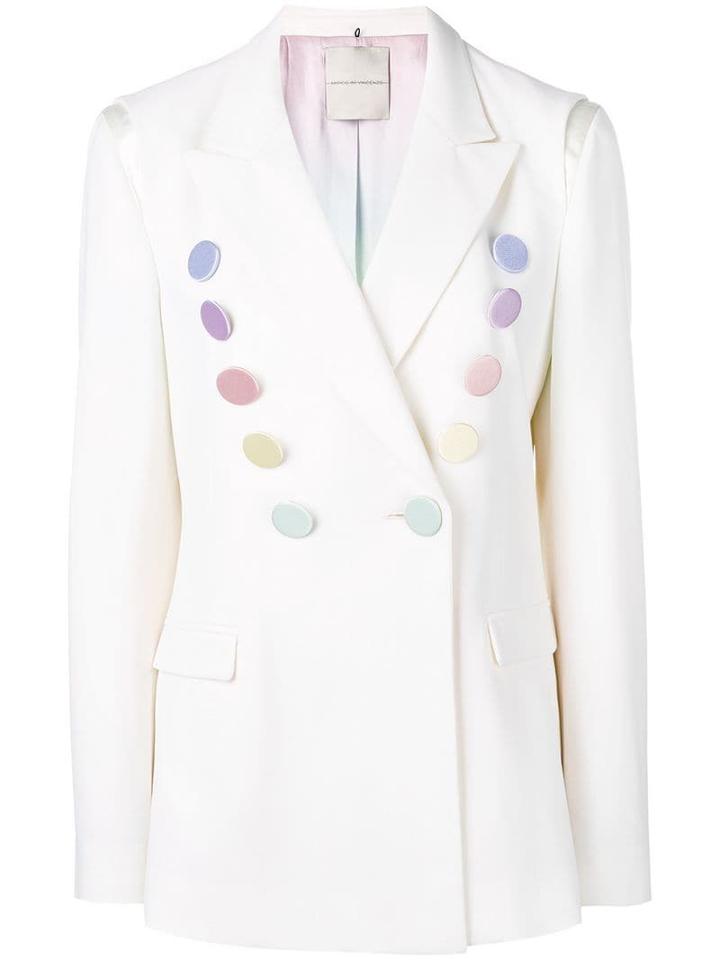 Marco De Vincenzo Multicoloured Button Blazer - White