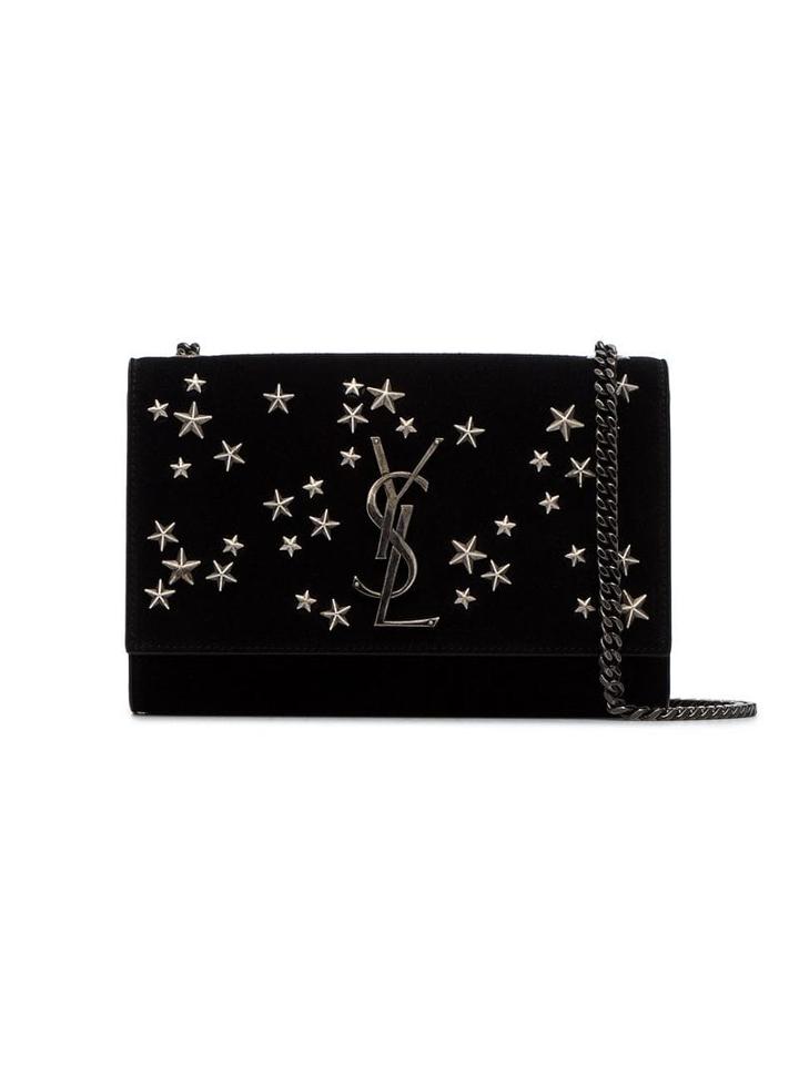 Saint Laurent Black Kate Star Embellished Suede Shoulder Bag