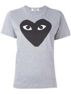 Comme Des Garçons Play Heart Print T-shirt, Women's, Size: Large, Grey, Cotton