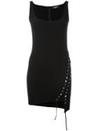 Dsquared2 Side Tie Mini Dress, Women's, Size: 38, Black, Elastodiene/acetate/viscose