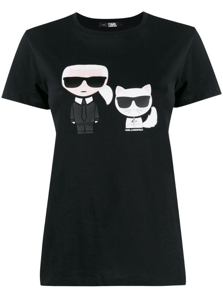 Karl Lagerfeld Karl & Choupette Printed T-shirt - Black