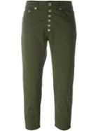 Dondup Buttoned Fly Trousers, Women's, Size: 29, Green, Cotton/spandex/elastane