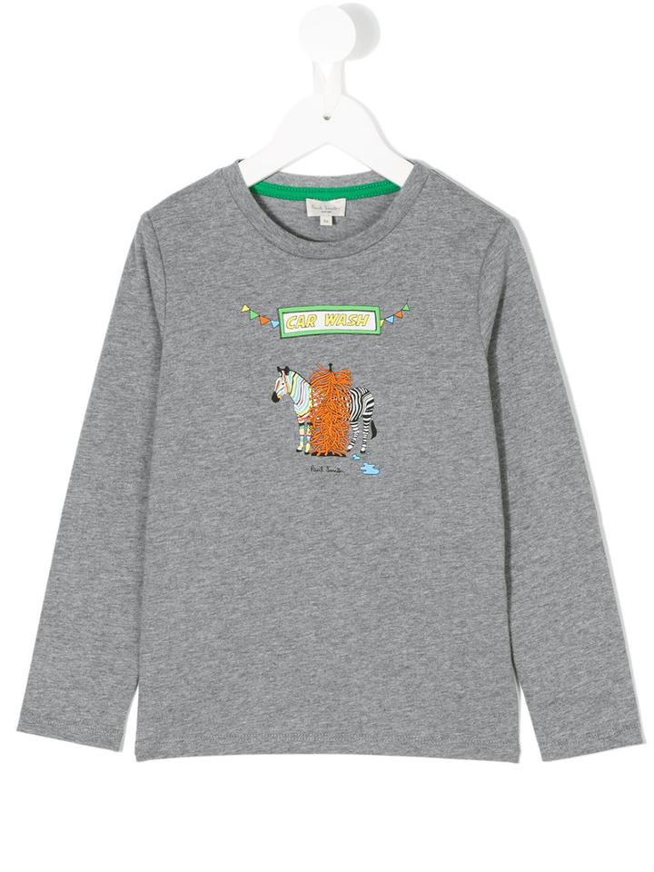 Paul Smith Junior - Zebra Print Top - Kids - Cotton - 6 Yrs, Grey