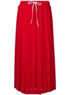 Miu Miu Pleated Midi Skirt - Red