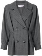 Yves Saint Laurent Vintage Double-breasted Pinstripe Jacket - Grey