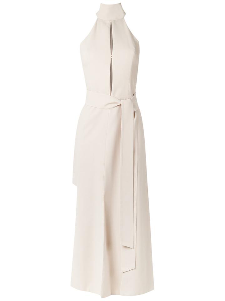 Giuliana Romanno Lace Up Dress, Women's, Size: 38, Beige, Polyester