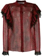 Philosophy Di Lorenzo Serafini Leopard Print Sheer Shirt - Red