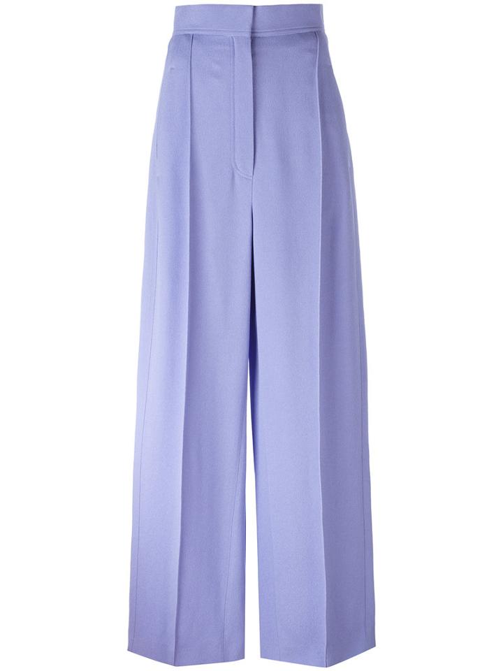 Céline Wide Legged, High Waisted Trousers, Women's, Size: 36, Pink/purple, Cotton/viscose