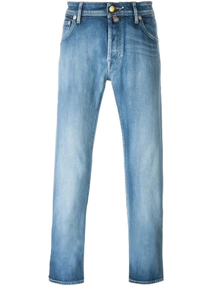 Straight Leg Jeans, Men's, Size: 40, Blue, Cotton/spandex/elastane, Jacob Cohen