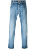 Straight Leg Jeans, Men's, Size: 40, Blue, Cotton/spandex/elastane, Jacob Cohen