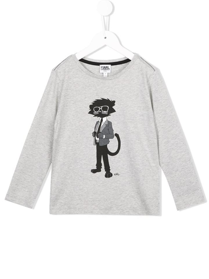 Karl Lagerfeld Kids 'krazy Party' T-shirt, Boy's, Size: 6 Yrs, Grey