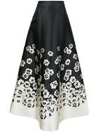 Alice+olivia Floral Maxi Skirt, Women's, Size: 4, Black, Polyester/nylon/silk