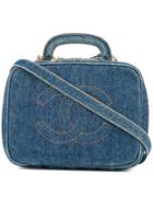Chanel Vintage Denim 2way Cosmetic Bag - Blue