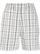 Aalto Check Print Shorts - White