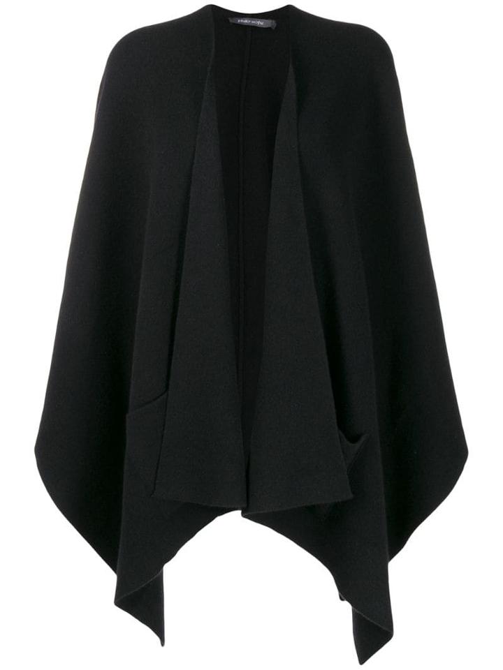 Philo-sofie Fine Knit Poncho Cardigan - Black