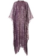 Taller Marmo Mettalic Print Kaftan Dress - Purple