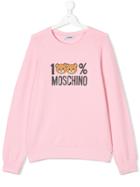 Moschino Kids Teen Teddy Bear Print Sweatshirt - Pink & Purple