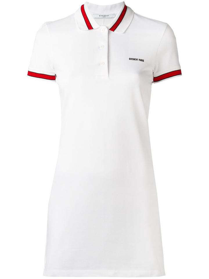 Givenchy Contrast Trim Polo Shirt Dress, Women's, Size: 34, White, Cotton