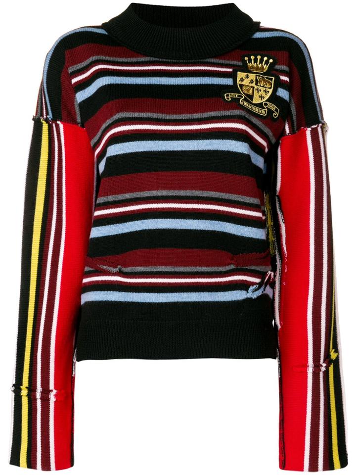 Jw Anderson Striped Roll Neck Jumper - Blue