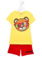 Moschino Kids Teddy Print Shorts Set, Boy's, Size: 10 Yrs, Yellow/orange
