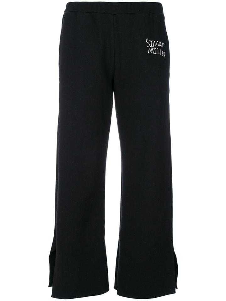 Simon Miller Logo Embroidered Cropped Trousers - Black