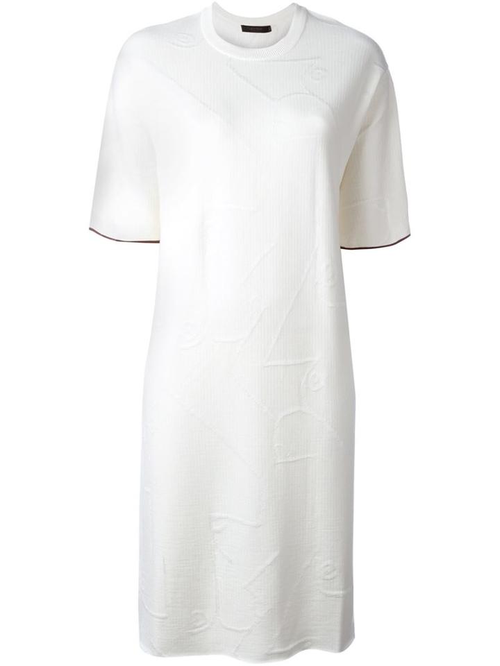 Calvin Klein Collection Knitted Dress, Women's, Size: Medium, White, Viscose/virgin Wool