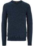 Tod's Textured Crew Neck Jumper, Men's, Size: Large, Blue, Merino