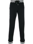 Versace Jeans Printed Trim Sweatpants - Black