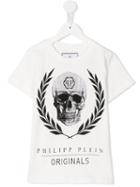 Philipp Plein Kids Skull Print T-shirt, Boy's, Size: 8 Yrs, Nude/neutrals