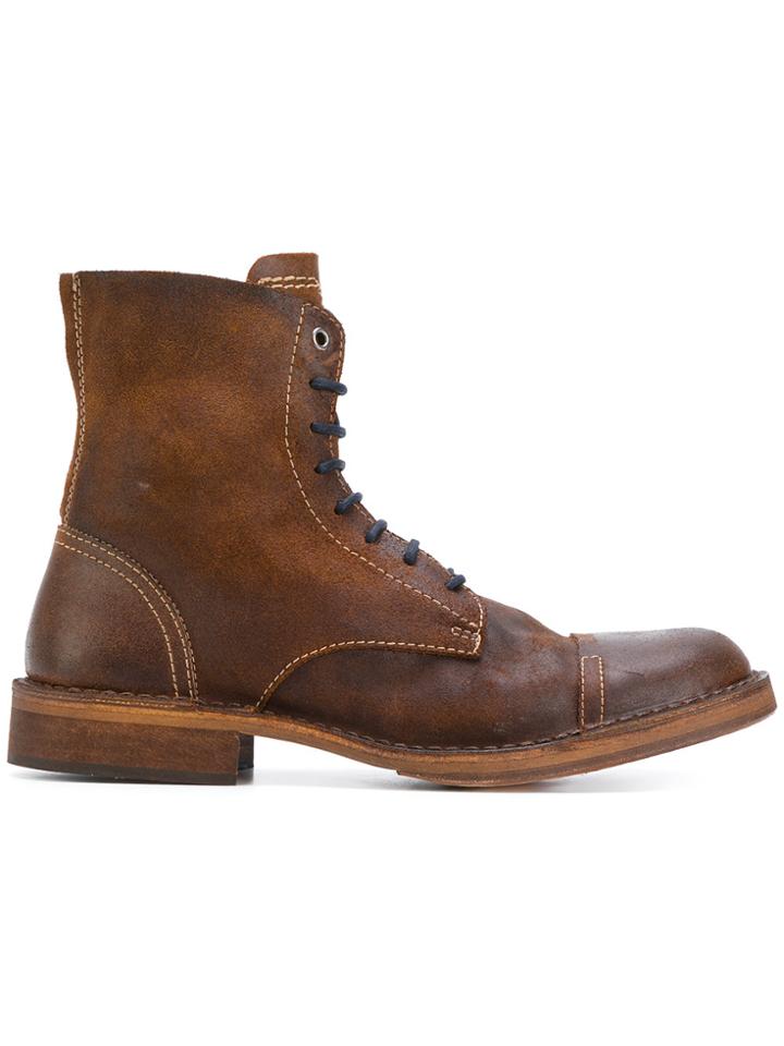 Diesel Lace-up Ankle Boots - Brown