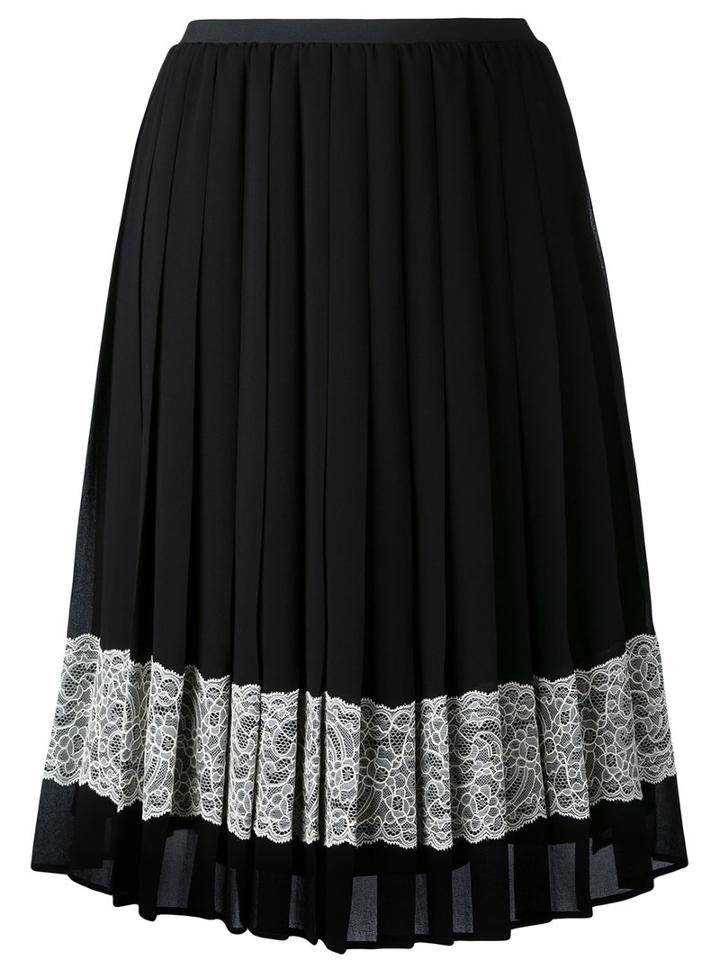 Red Valentino - Embellished Crepe Skirt - Women - Polyester - 40, Black, Polyester