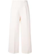 Fendi - Flared Cropped Trousers - Women - Silk/wool - 40, Nude/neutrals, Silk/wool