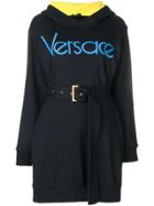Versace Vintage Logo Hooded Dress - Black