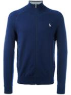 Polo Ralph Lauren Embroidered Logo Zip Up Cardigan, Men's, Size: Xl, Blue, Cotton