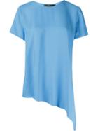 Andrea Marques Round Neck Asymmetric Blouse, Women's, Size: 38, Blue, Viscose