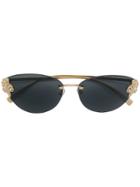 Versace Eyewear Baroque Cat Eye Sunglasses - Metallic