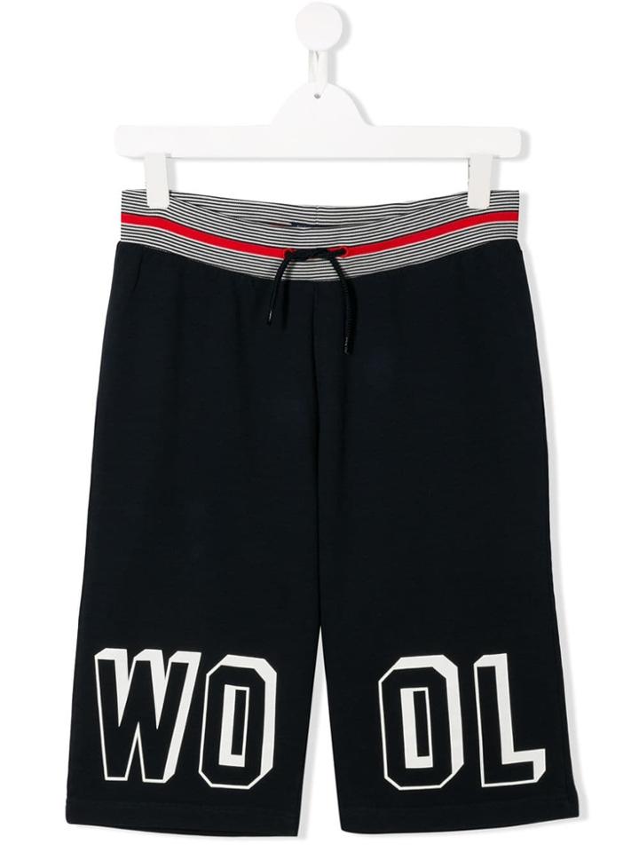 Woolrich Kids Logo Drawstring Shorts - Blue