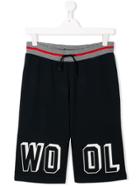 Woolrich Kids Logo Drawstring Shorts - Blue