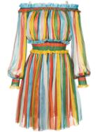Dolce & Gabbana Striped Off-the-shoulder Dress - Multicolour