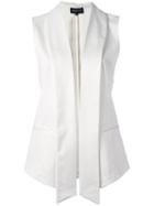 Emporio Armani Open Waistcoat, Women's, Size: 44, White, Viscose/polyester
