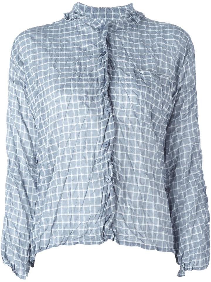 Pleats Please By Issey Miyake Checked Creased Shirt