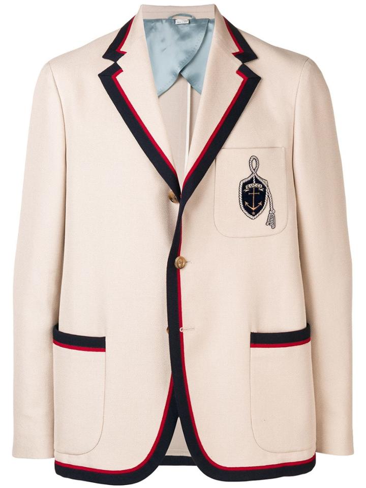 Gucci Anchor Crest Blazer - Neutrals