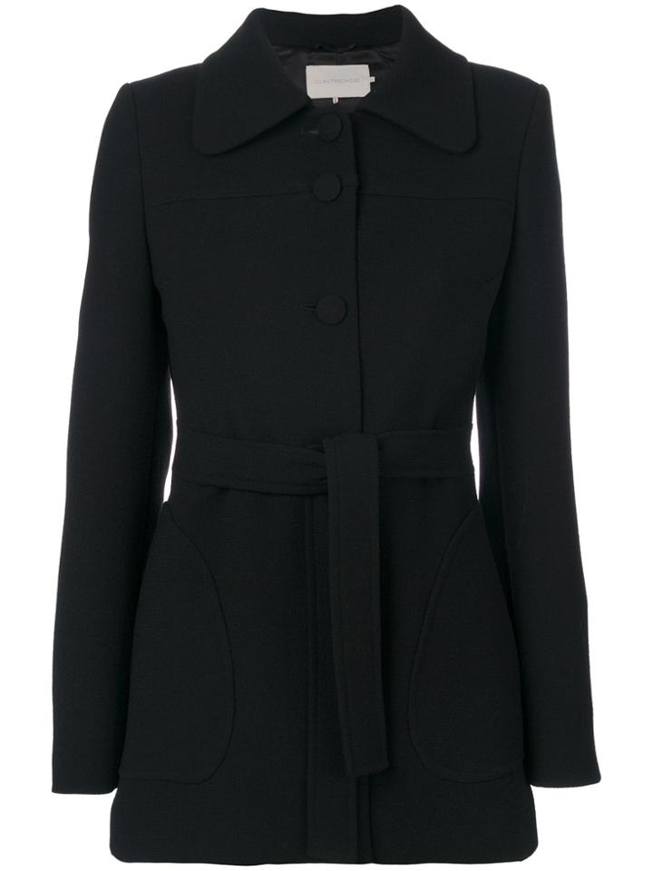 L'autre Chose Belted Fitted Coat - Black
