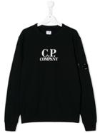 Cp Company Kids Teen Logo Print Sweatshirt - Black