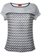 Missoni Woven Panel T-shirt, Women's, Size: 44, Black, Viscose/cotton