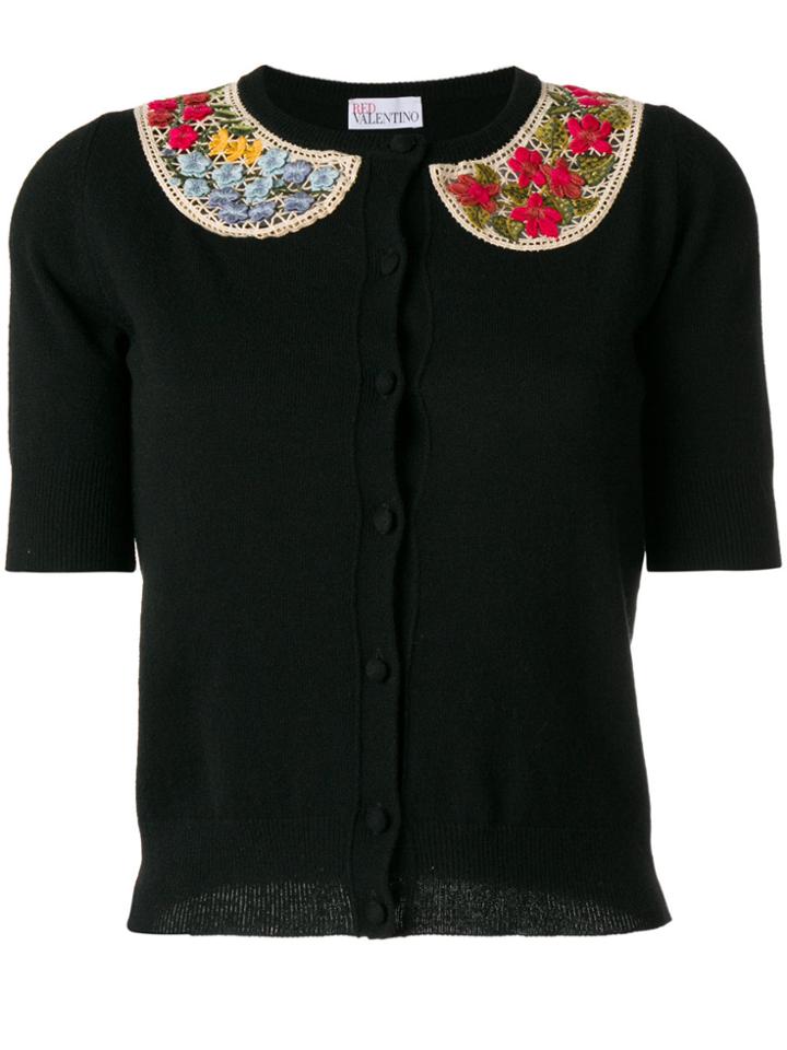 Red Valentino Macrame Insert Cardigan - Black