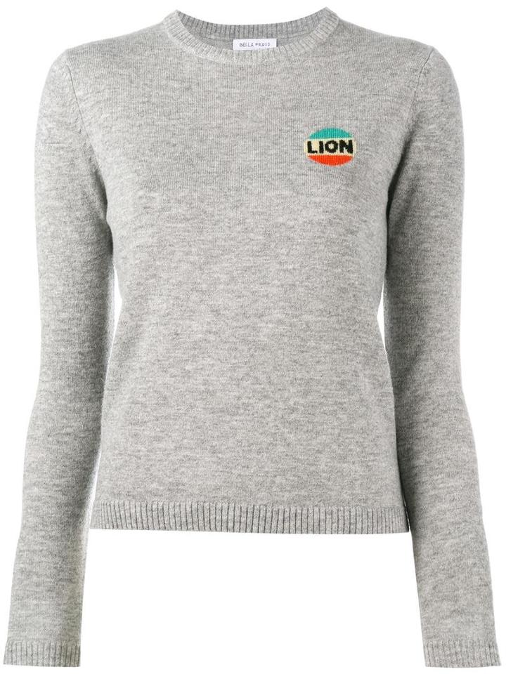 Bella Freud Lion Intarsia Top, Women's, Size: Xs, Grey, Wool/cashmere